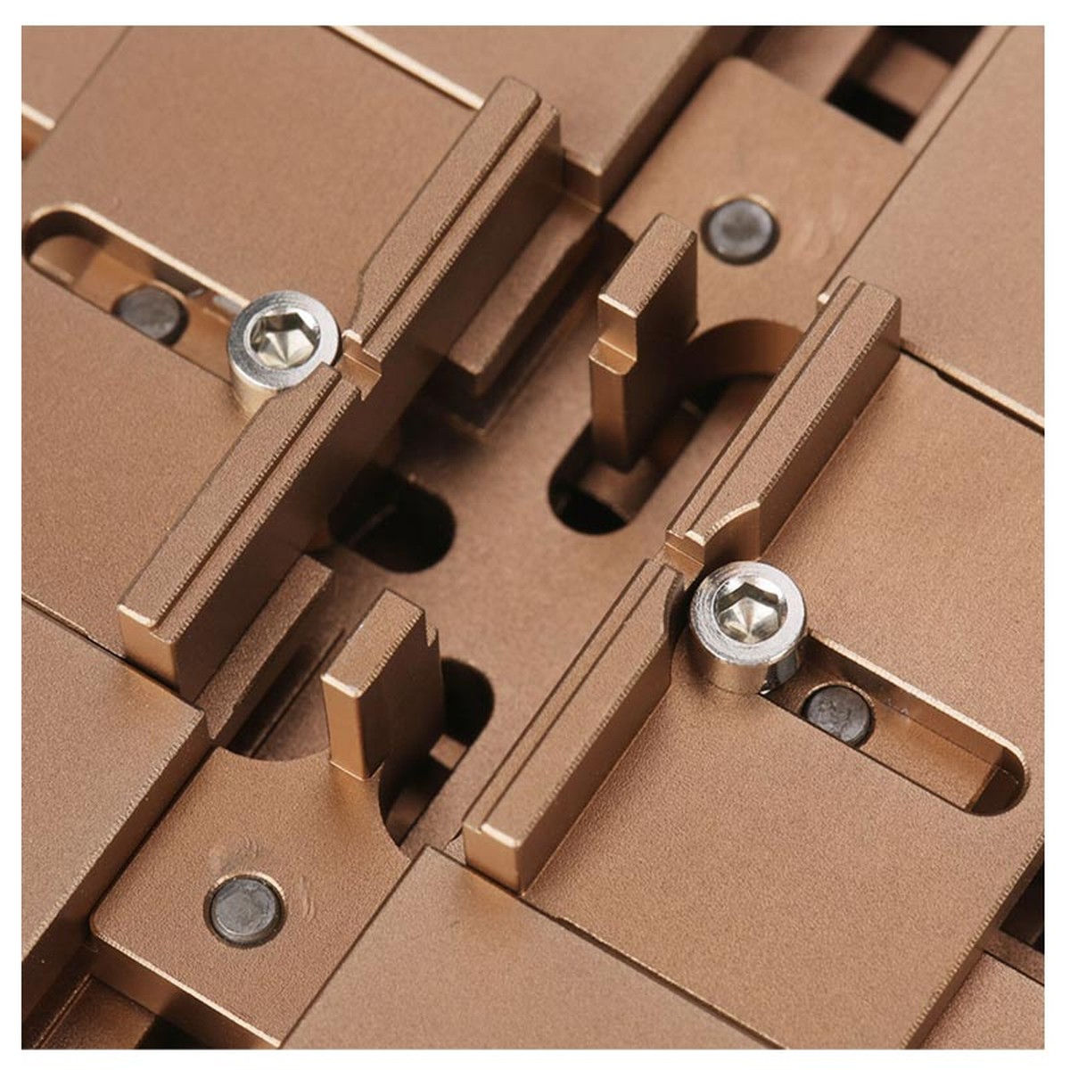Estación de soldadura y reballing BGA 2UUL 80mm / 90mm con bloqueo automático posicionamiento preciso / ajuste multiposición con 4pcs plantillas universales — imagen 5