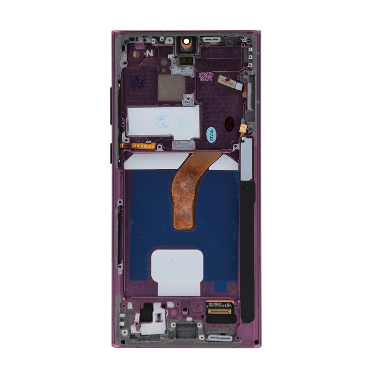 Pantalla 120Hz Soft OLED con táctil + marco Aftermarket para Galaxy S22 Ultra 5G (S908), Burgundy — imagen 3