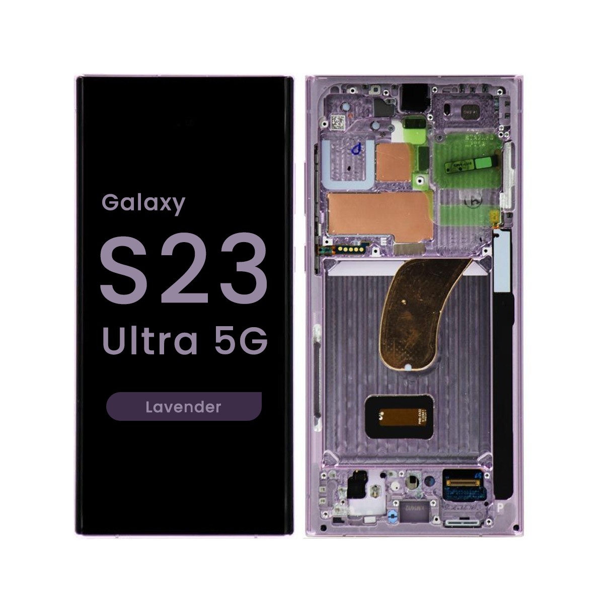 Pantalla 120Hz Soft OLED con táctil + marco Aftermarket para Galaxy S23 Ultra 5G (S918), Lavender