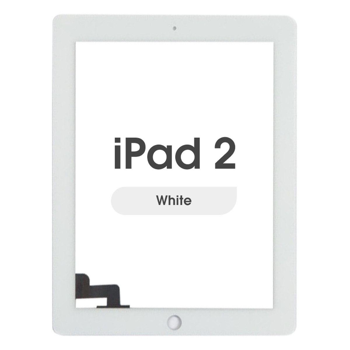 Cristal táctil con digitalizador Aftermarket para iPad 2, White