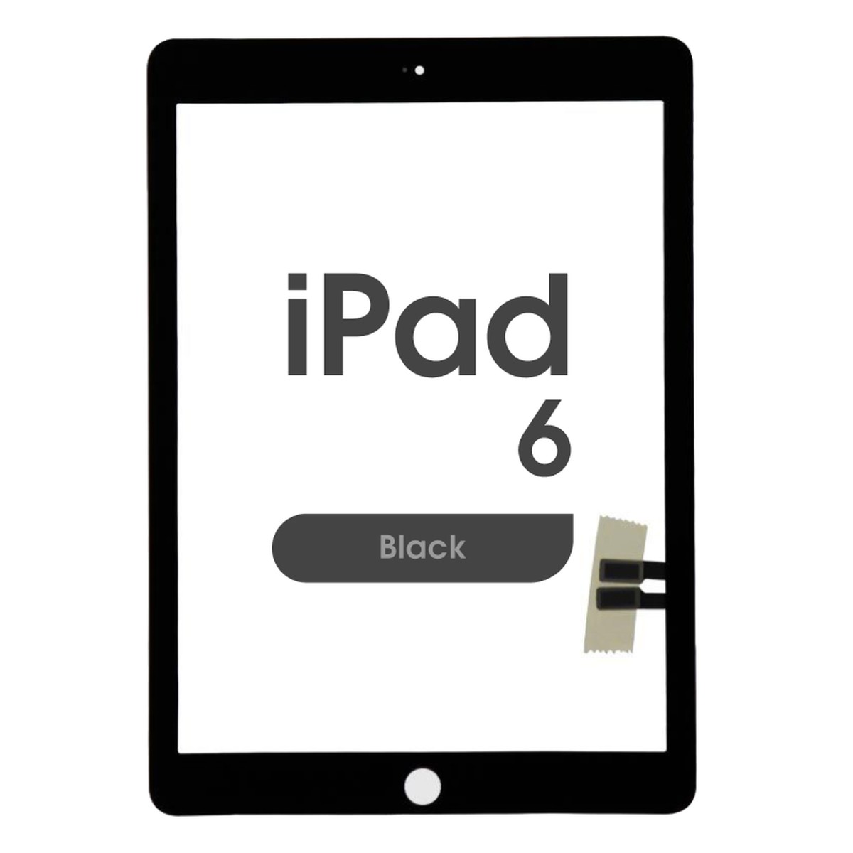 Cristal táctil con digitalizador Aftermarket para iPad 6, Black