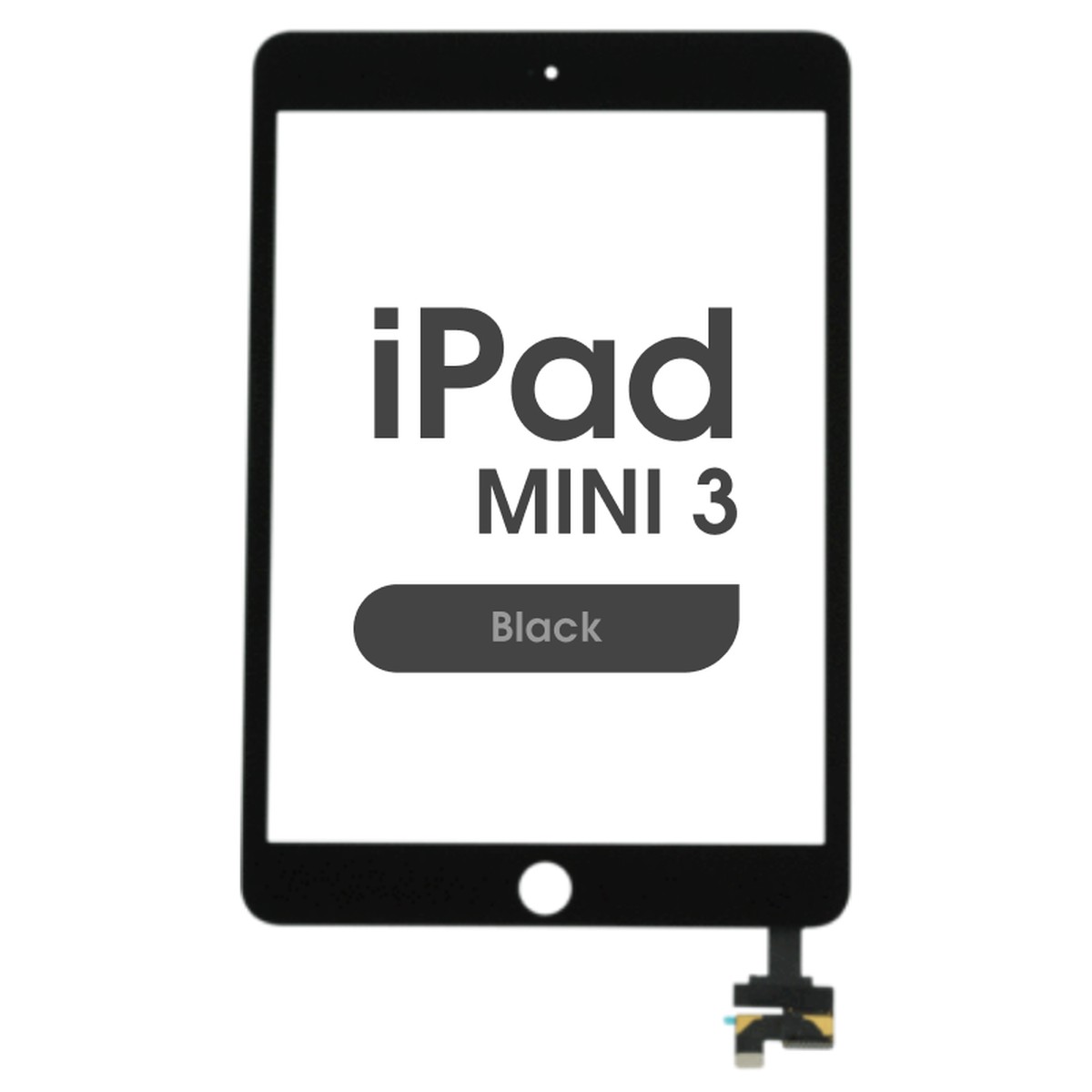 Cristal táctil con digitalizador Aftermarket para iPad Mini 3, No Adhesive / Black