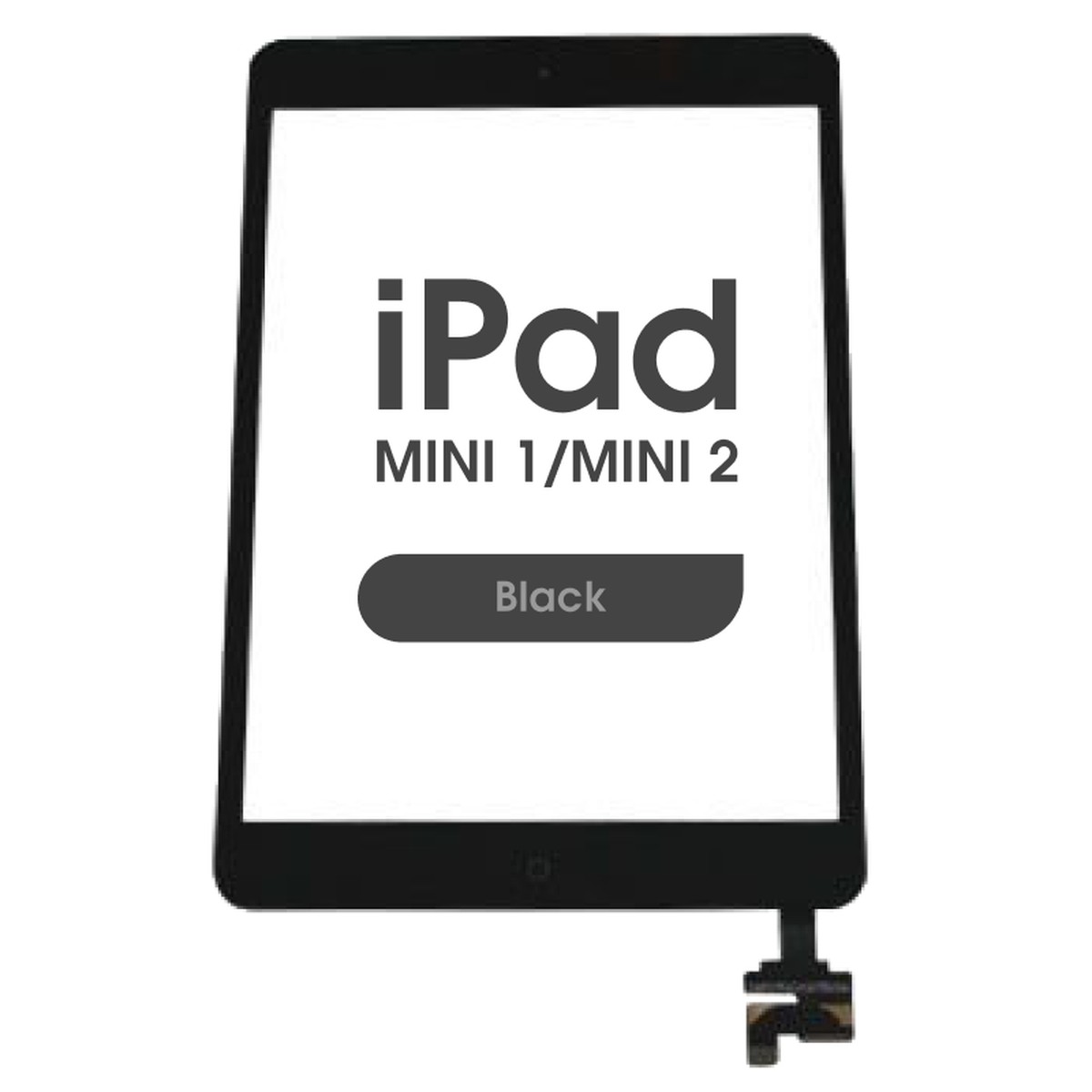 Cristal táctil con digitalizador y botón de inicio Aftermarket para iPad Mini 1 / iPad Mini 2, Black