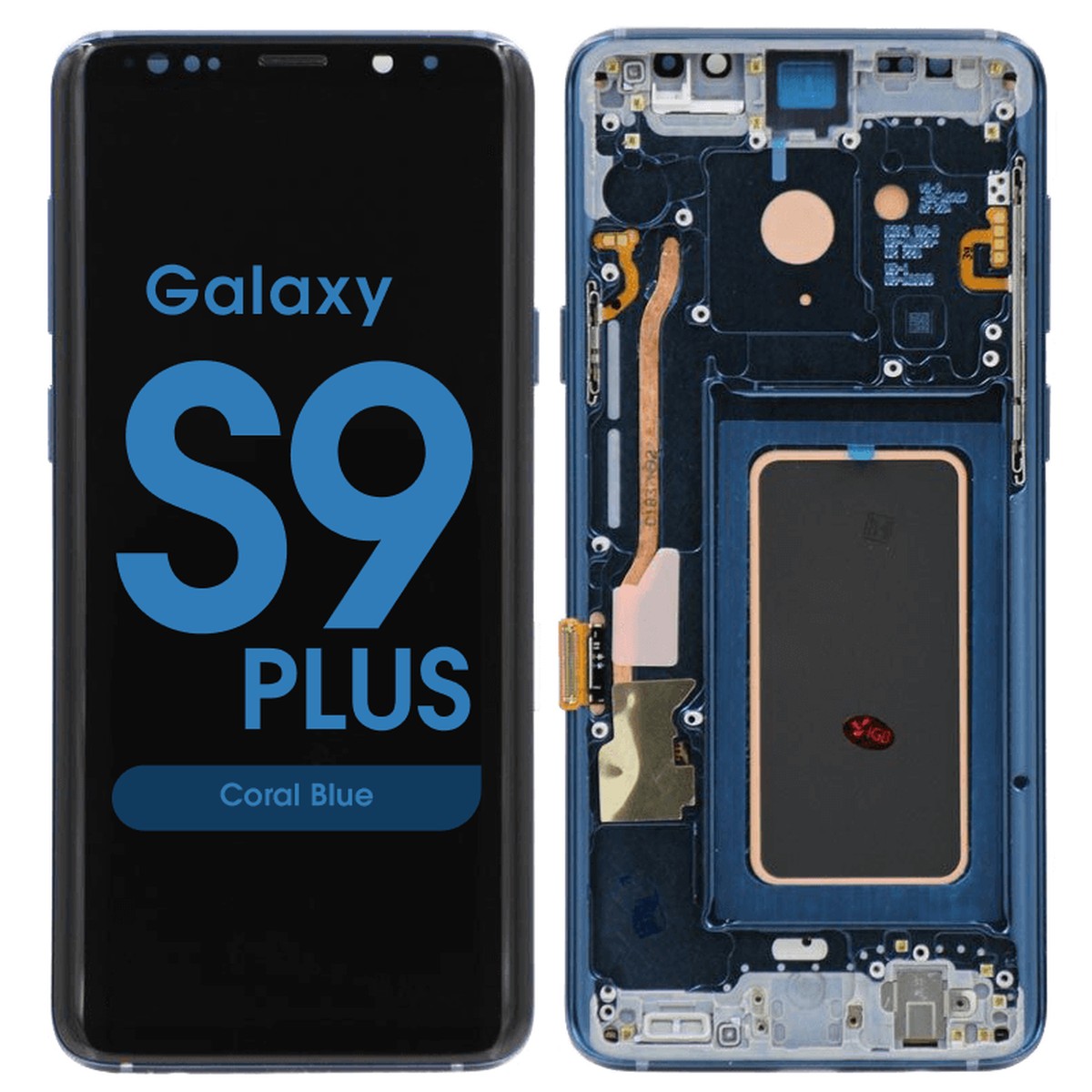 Pantalla OLED con táctil + marco Aftermarket para Galaxy S9 Plus (G965), Coral Blue