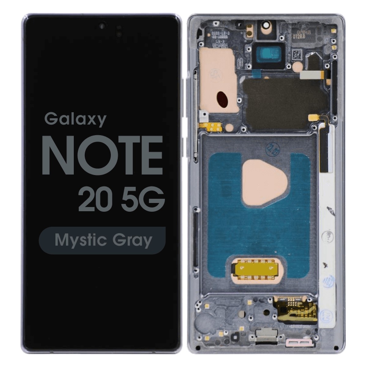 Pantalla Soft OLED con táctil + marco Aftermarket para Galaxy Note 20 5G (N980), Mystic Gray