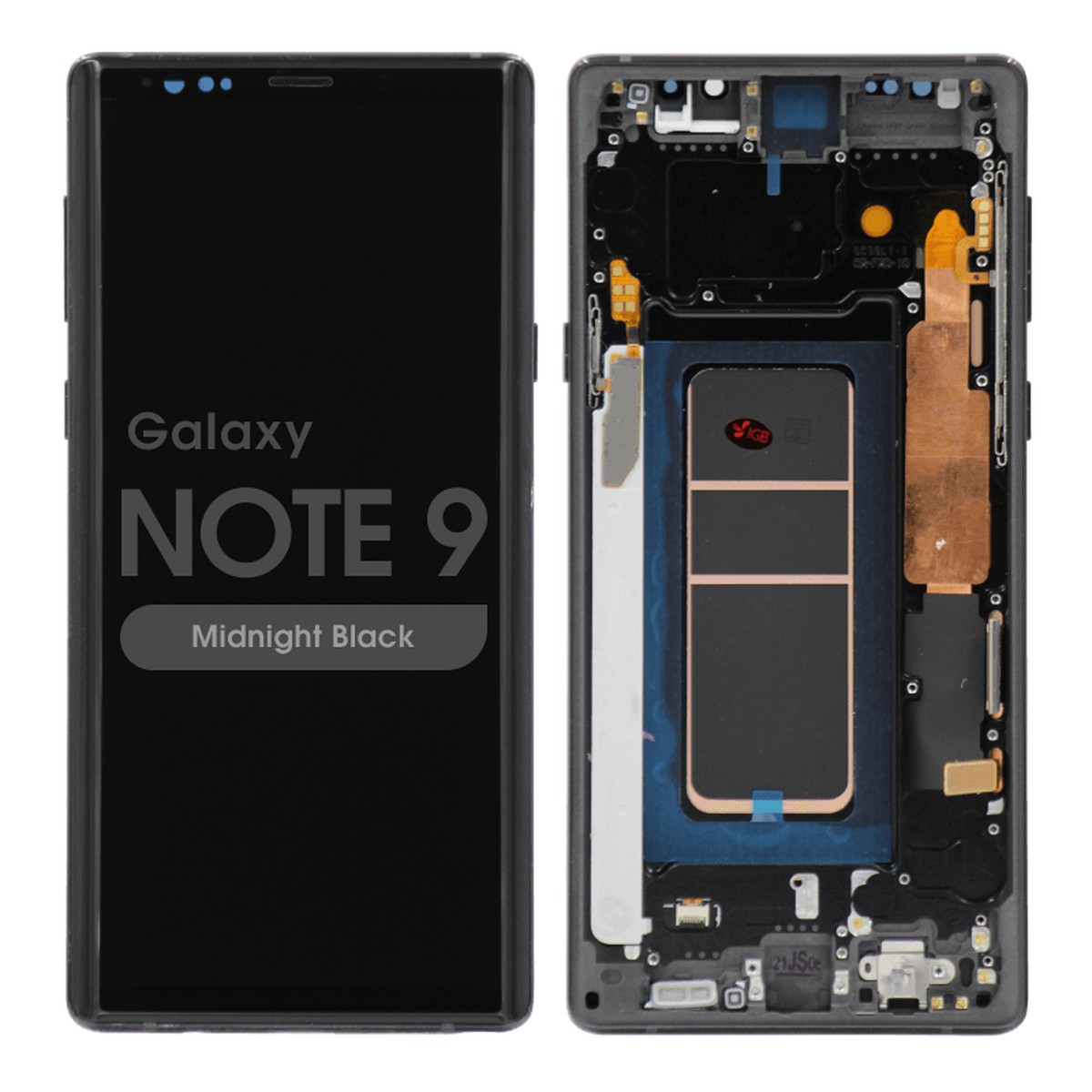 Pantalla Soft OLED con táctil + marco Aftermarket para Galaxy Note 9 (N960), Midnight Black