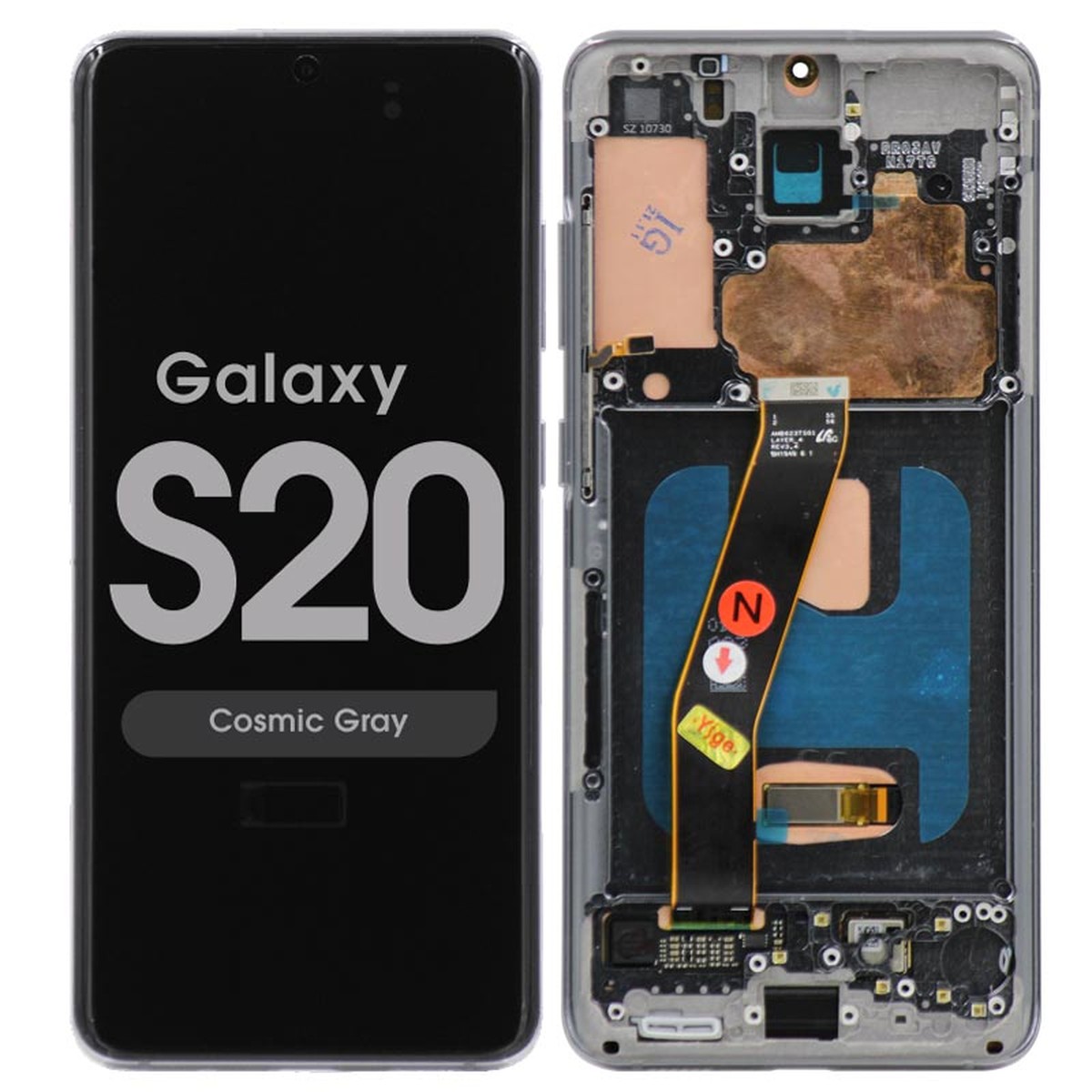 Pantalla Soft OLED con táctil + marco Aftermarket para Galaxy S20 (G980), Todas las operadoras excepto Verizon 5G UW, Cosmic Gray