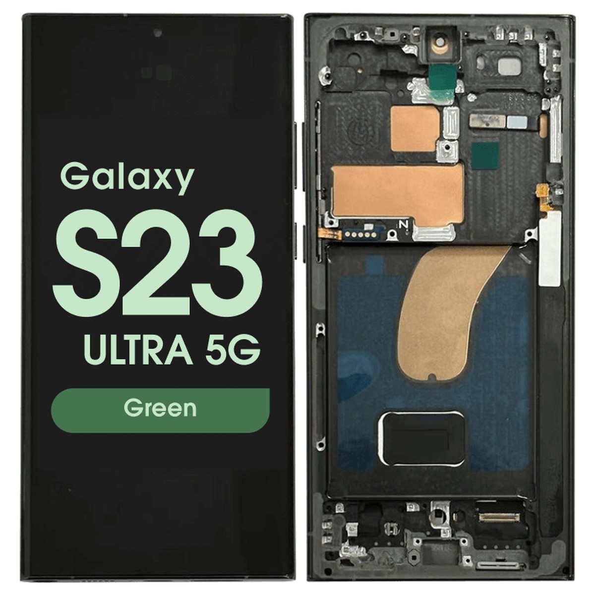 Pantalla Soft OLED con táctil + marco Aftermarket para Galaxy S23 Ultra 5G (S918), Green
