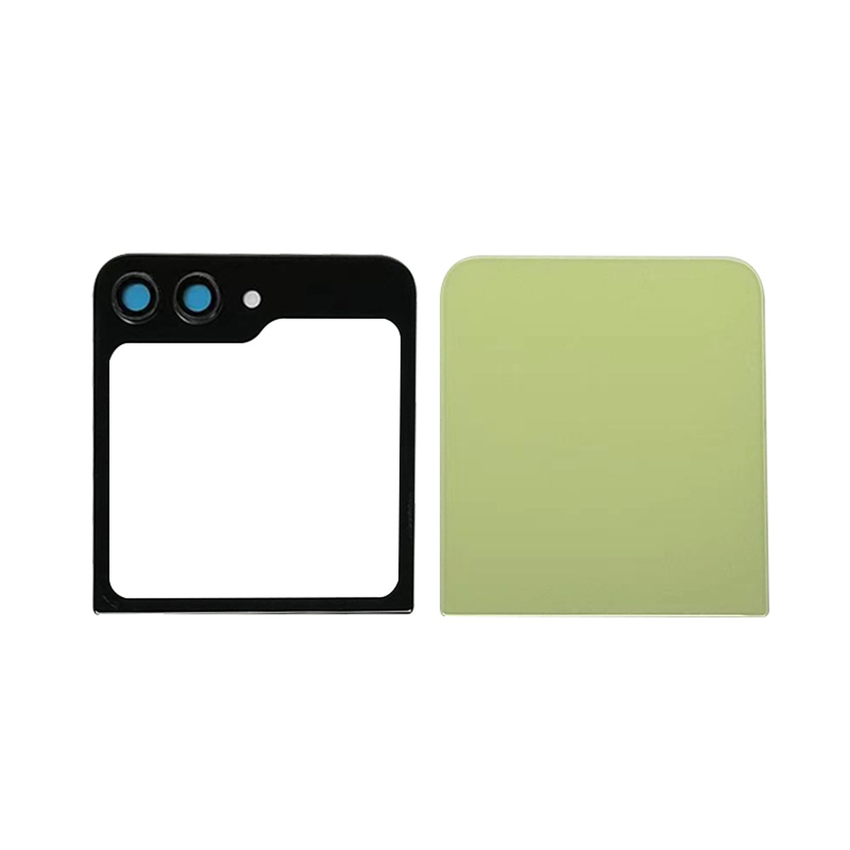 Carcasa trasera con adhesivo y lente de cámara para Galaxy Z Flip 5 5G (F731), Yellow