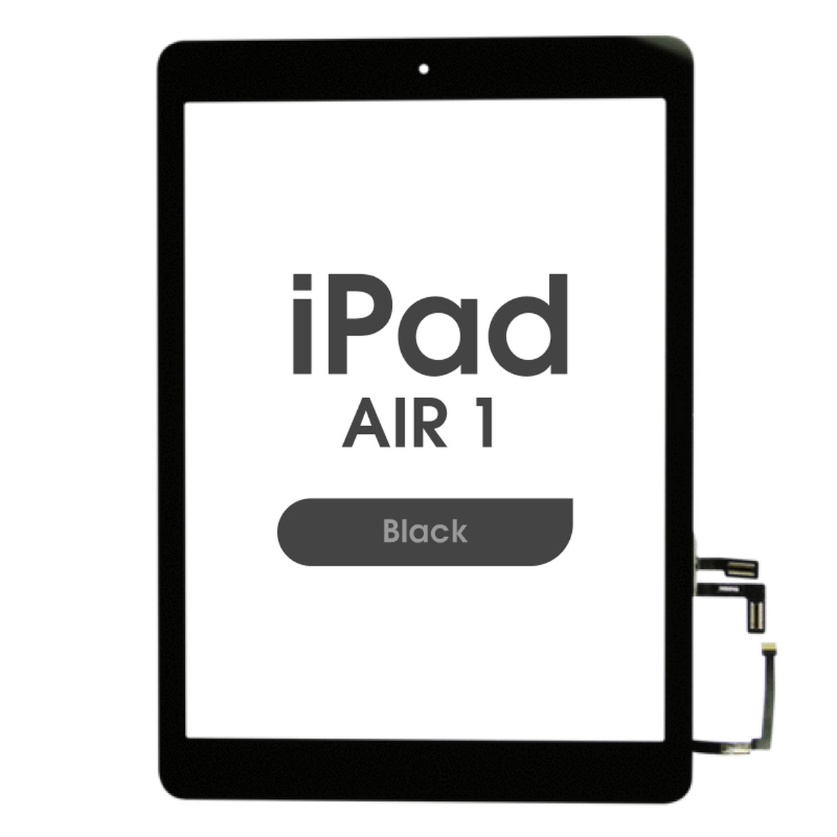 Cristal táctil con digitalizador y botón de inicio FX5 para iPad Air 1, Black