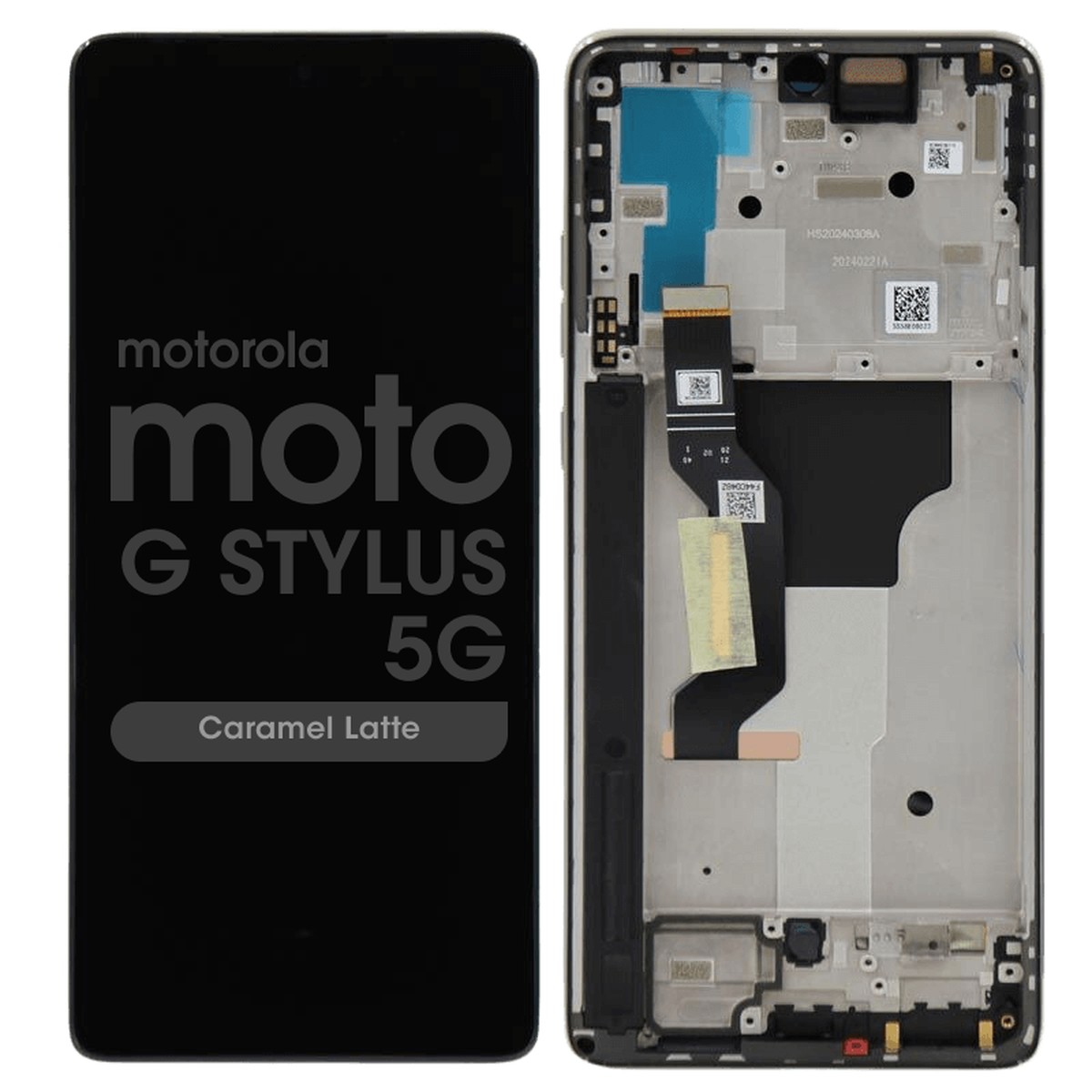 Pantalla OLED con táctil + marco Genuine para Moto G Stylus 5G (XT2419), Caramel Latte