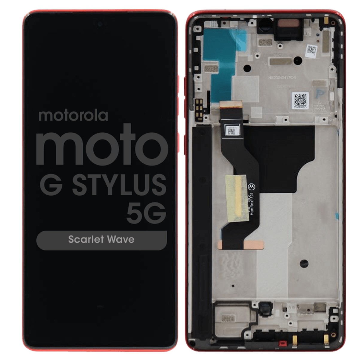 Pantalla OLED con táctil + marco Genuine para Moto G Stylus 5G (XT2419), Scarlet Wave