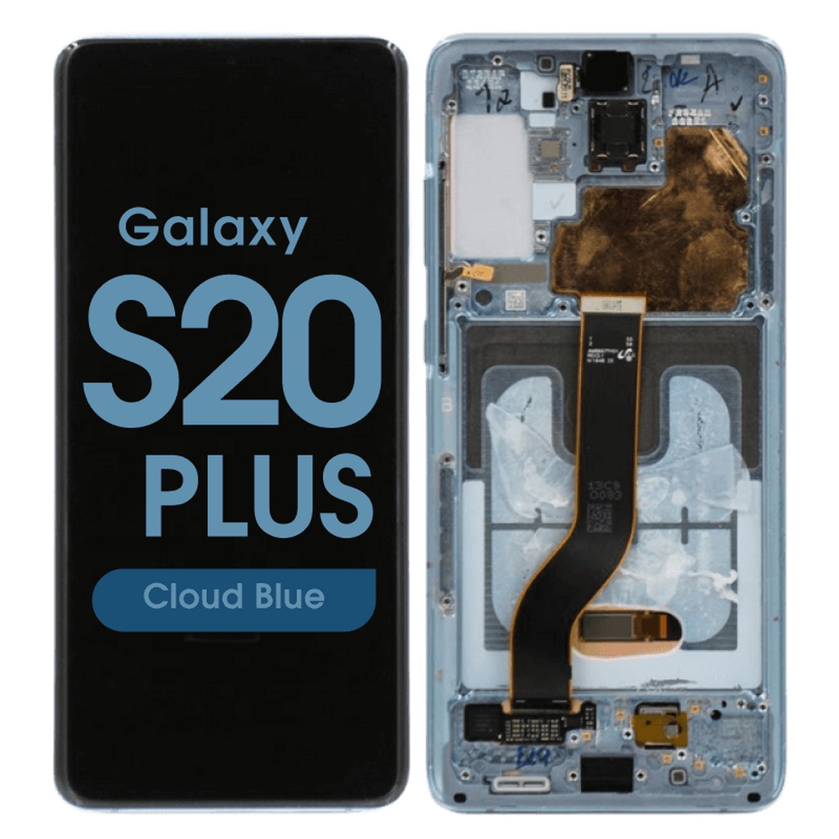 Pantalla OLED con táctil + marco OEM Pull para Galaxy S20 Plus (G985), Grado C, Cloud Blue