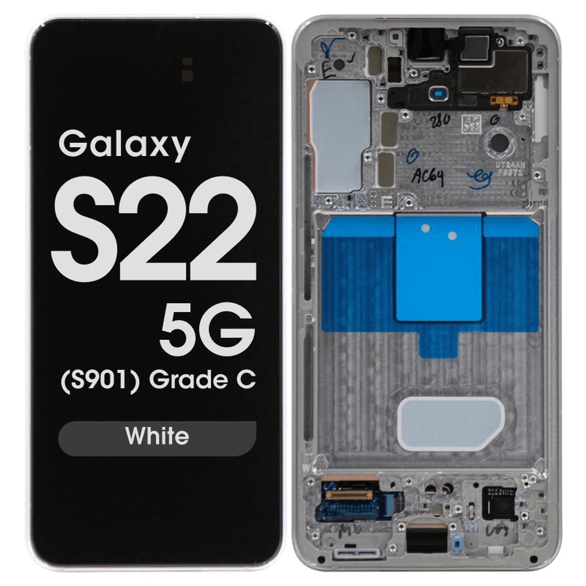 Pantalla OLED con táctil + marco OEM Pull para Galaxy S22 5G (S901), Grado C, White — imagen 4
