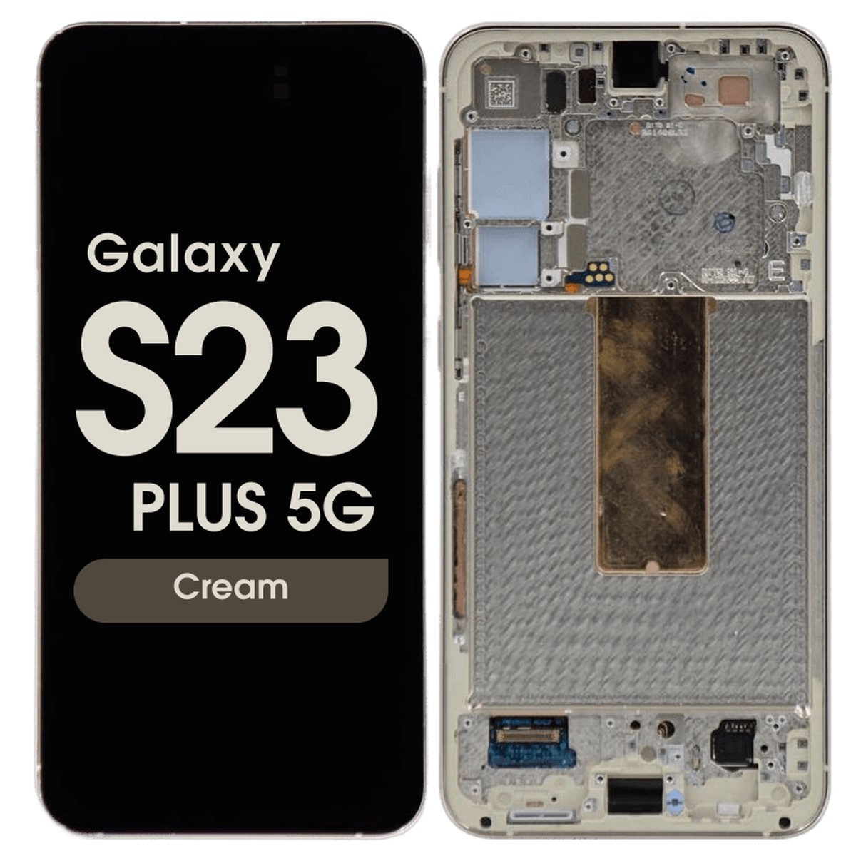Pantalla OLED con táctil + marco OEM Pull para Galaxy S23 Plus 5G (S916), Grado C, Cream
