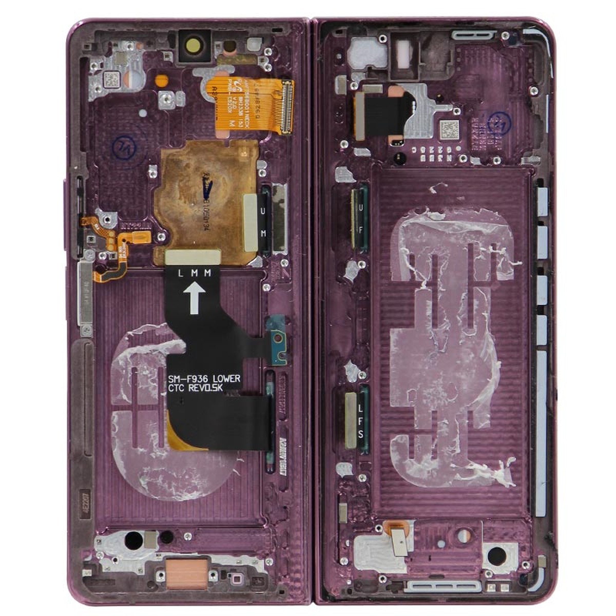 Pantalla OLED con táctil + marco OEM Pull para Galaxy Z Fold 4 (F936), Versión US / Internacional, Grado B Plus, Main Screen / Burgundy — imagen 2