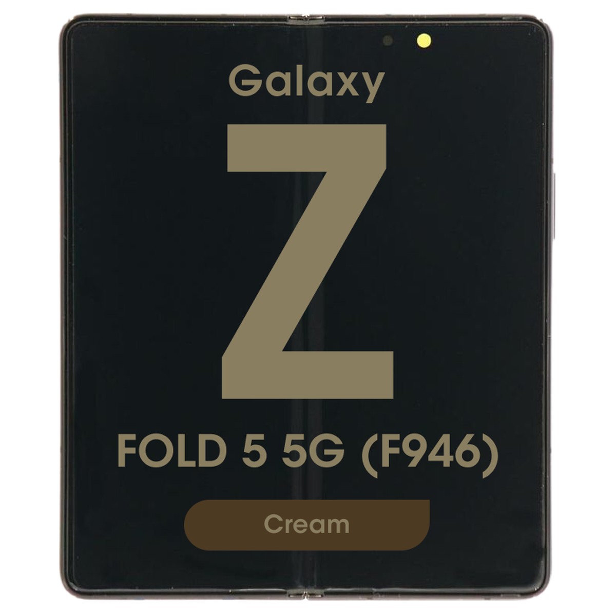 Pantalla OLED con táctil + marco OEM Pull para Galaxy Z Fold 5 5G (F946), Grado C, Cream