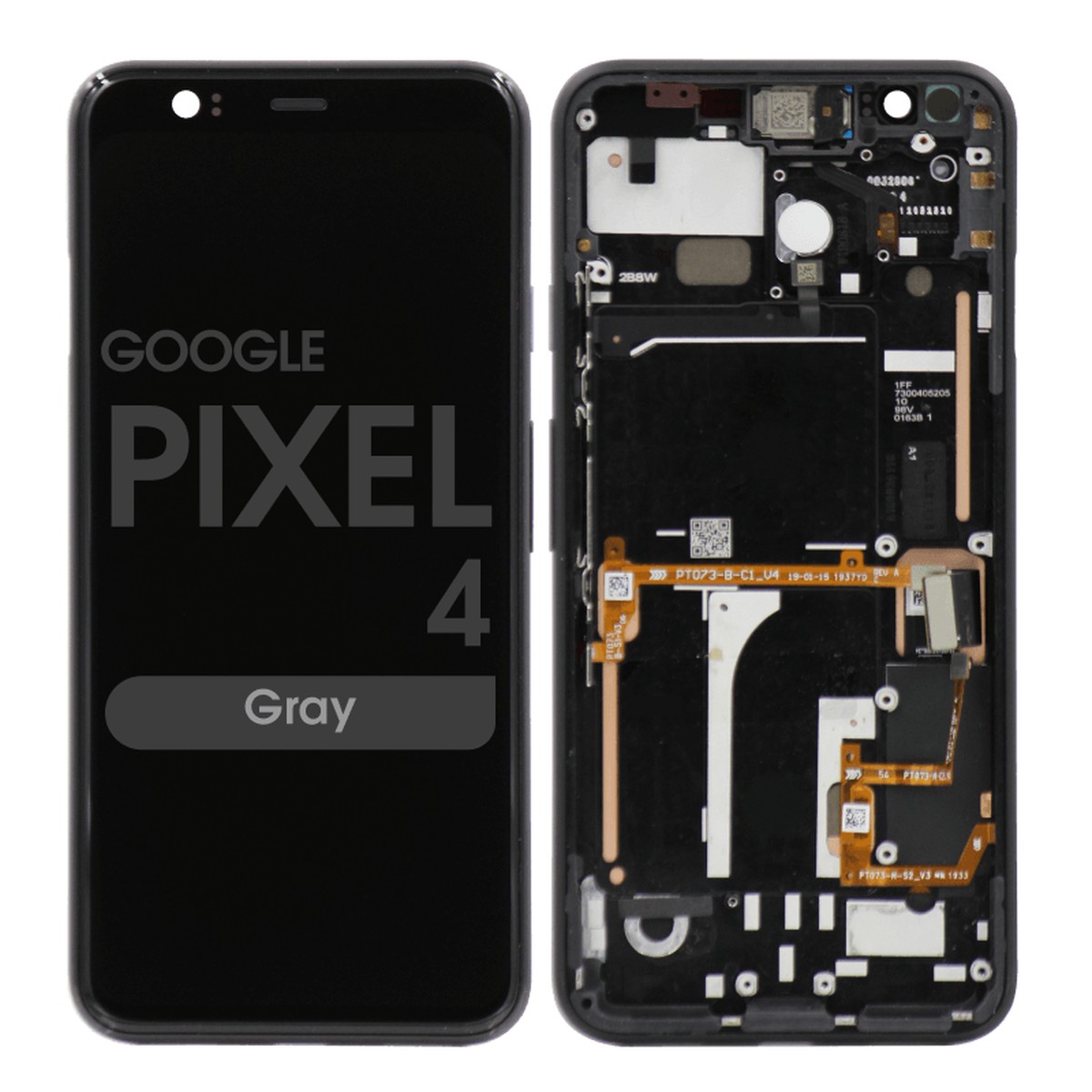 Pantalla OLED con táctil + marco OEM Pull para Google Pixel 4, Grado B, Gray