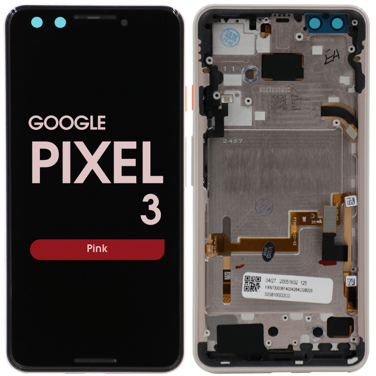 Pantalla OLED con táctil + marco para Google Pixel 3, Pink