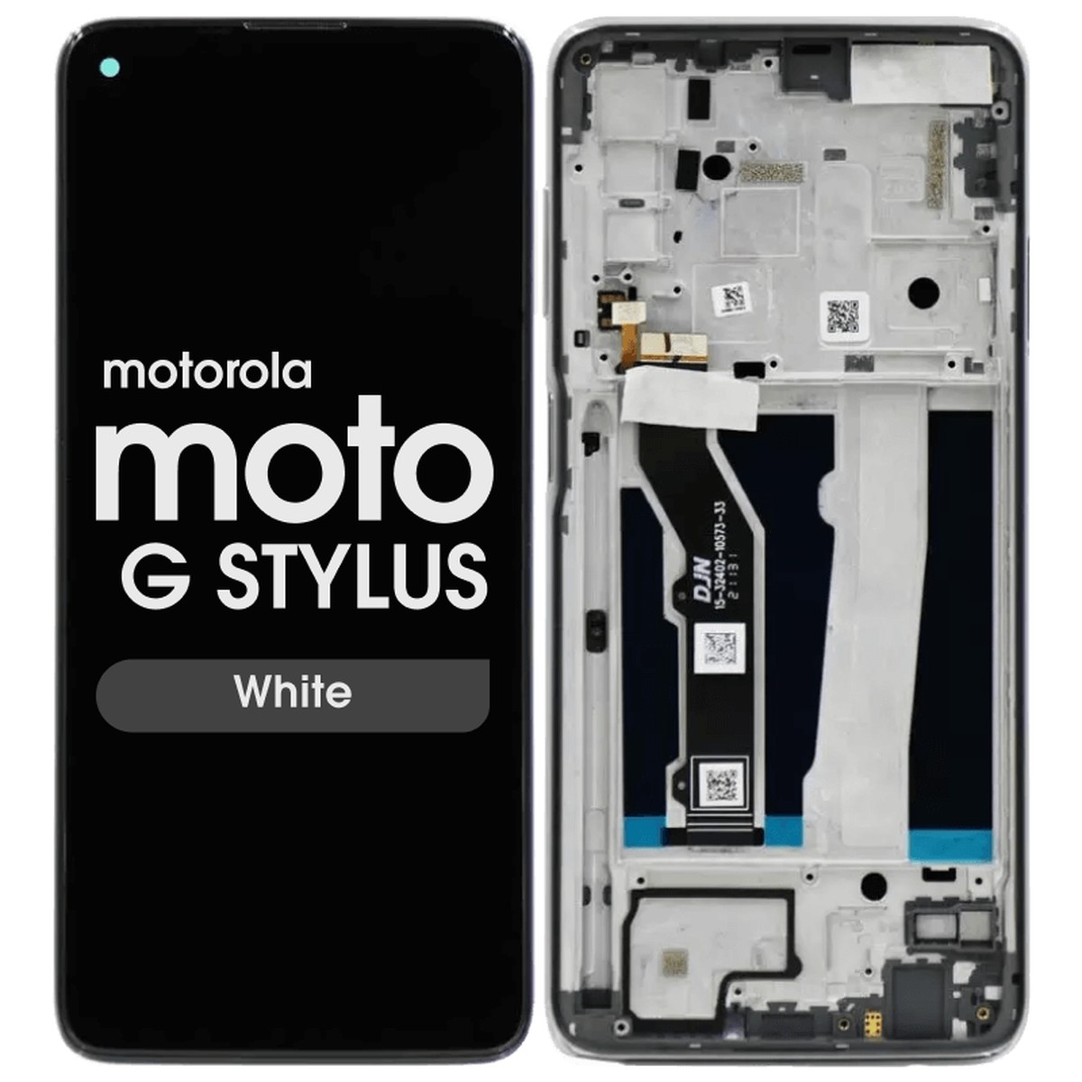 Pantalla LCD con táctil + marco Premium para Moto G Stylus (XT2115), White