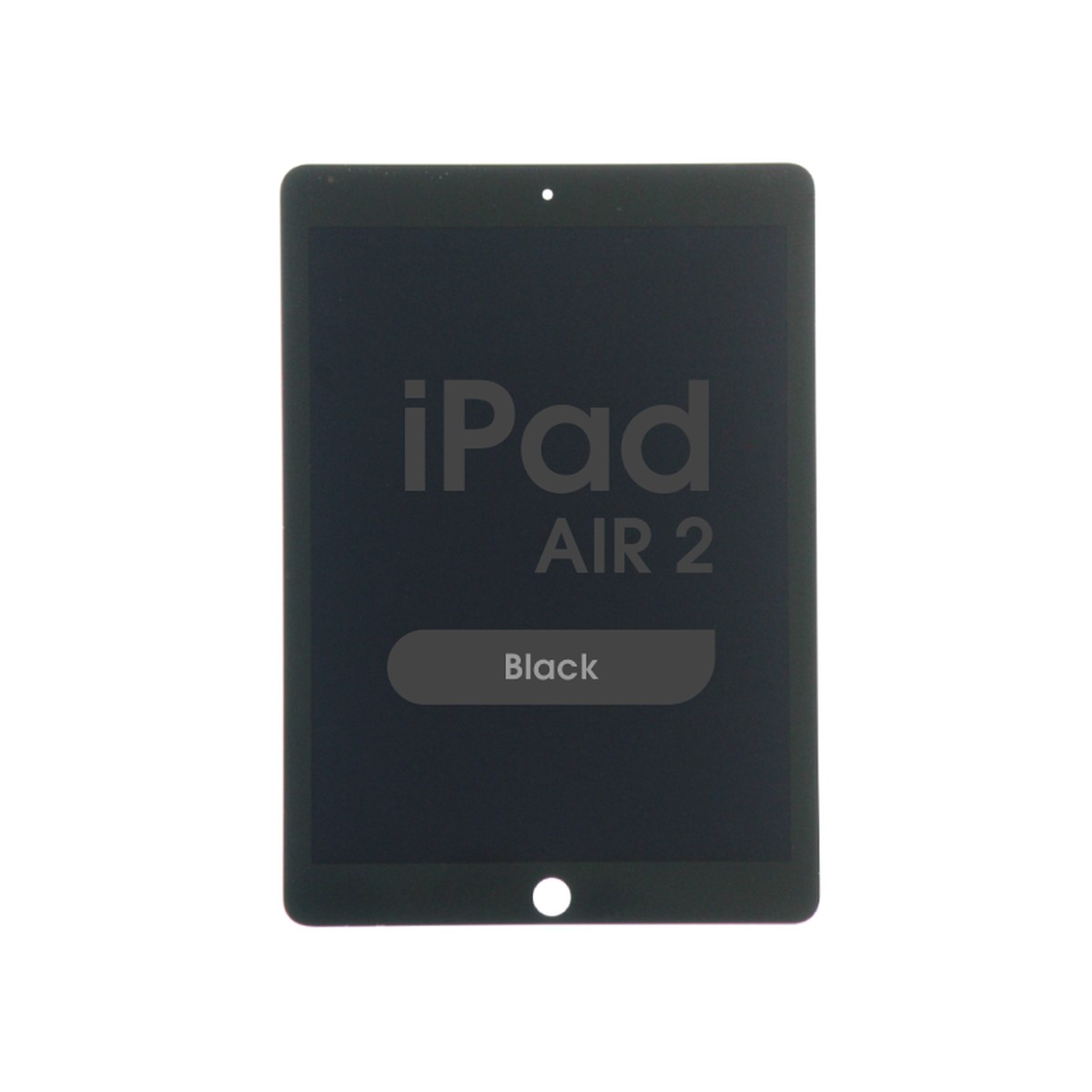 Conjunto completo de pantalla LCD con cristal táctil y flex de reposo / despertar preinstalado Premium Refurbished para iPad Air 2, Black