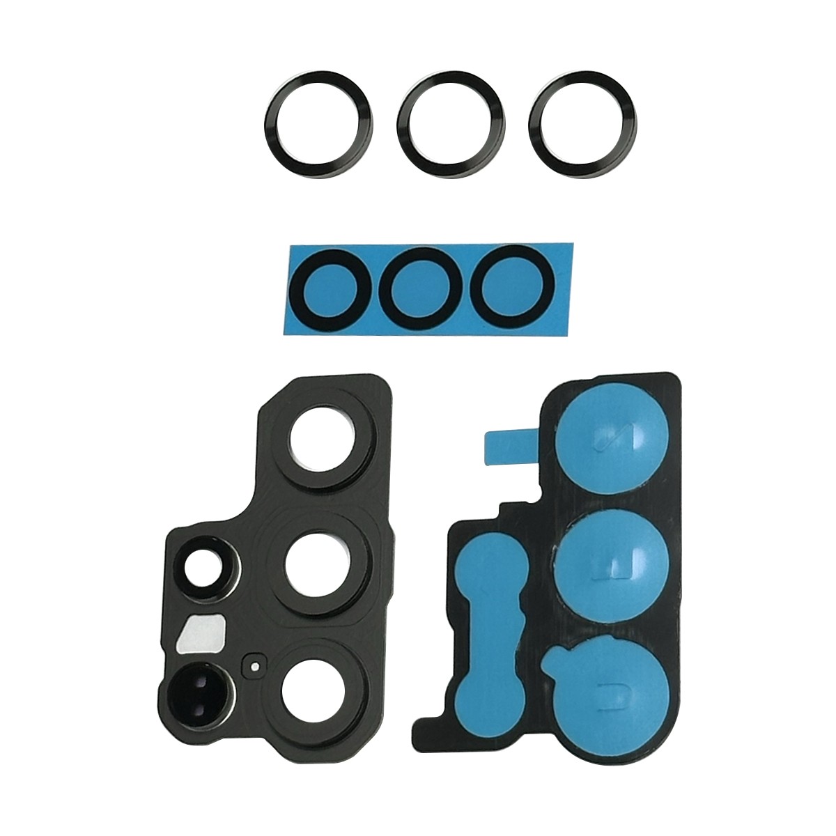 Tapa de lente de cámara trasera con anillo bisel para Galaxy S25 Ultra 5G (S938), Black