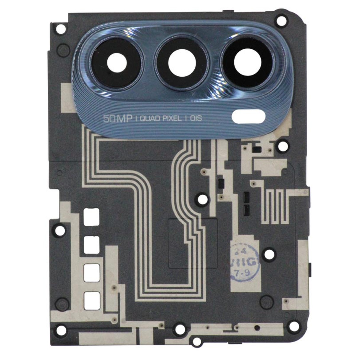 Tapa de lente de cámara trasera con anillo bisel para Moto G Stylus 5G (XT2215), Steel Blue