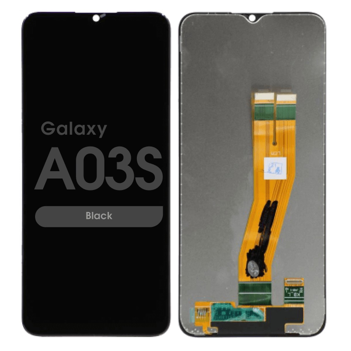 Pantalla LCD con táctil sin marco Reacondicionado para Galaxy A03s, A037F / 2021 / International Model / Micro USB Frame / Black