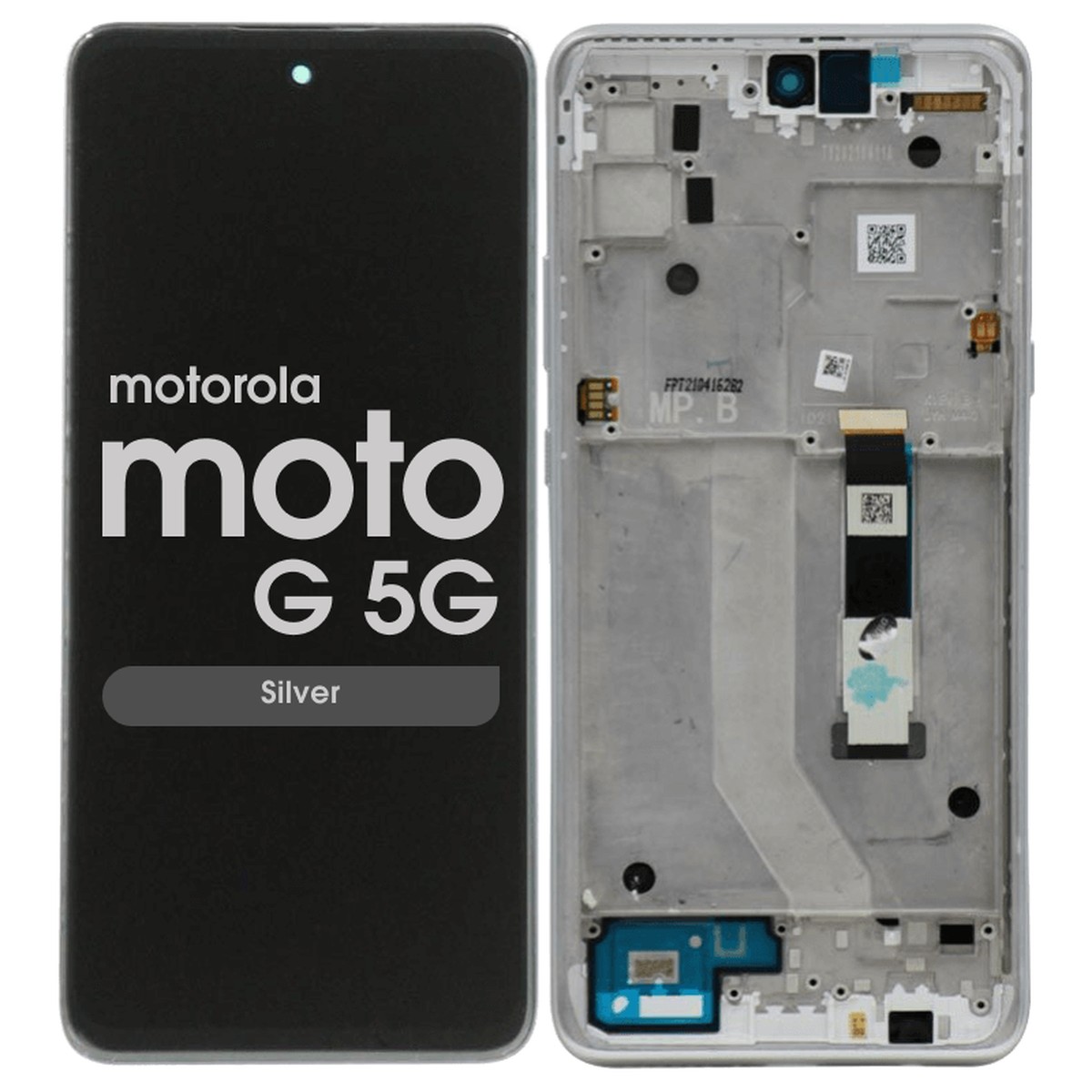 Pantalla LCD con táctil + marco Reacondicionado para Moto G 5G, Silver