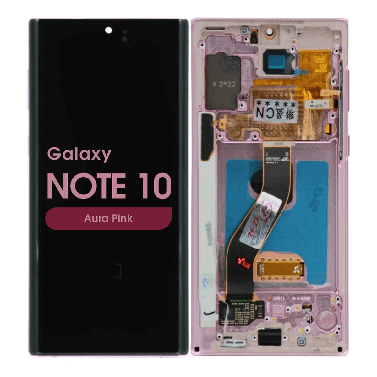 Pantalla OLED con táctil + marco Reacondicionado para Galaxy Note 10 (N970), Aura Pink