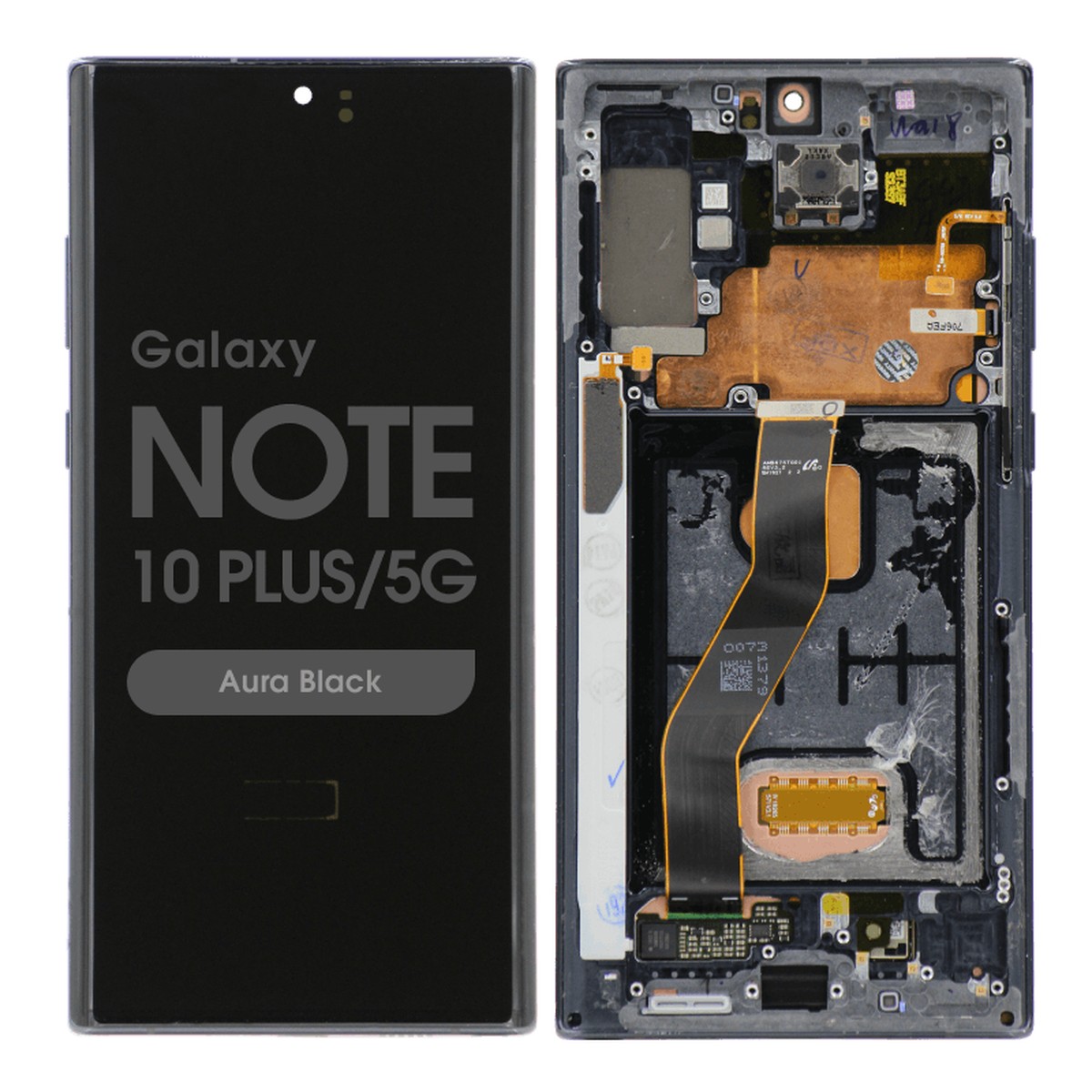 Pantalla OLED con táctil + marco Reacondicionado para Galaxy Note 10 Plus / 5G (N975/N976), Aura Black
