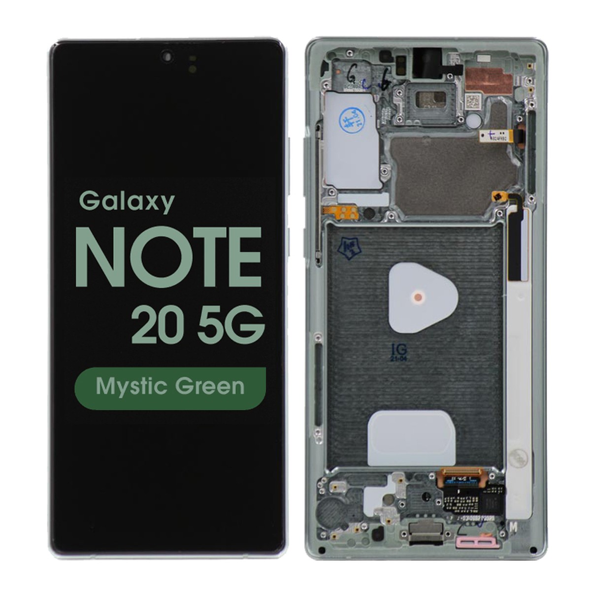 Pantalla OLED con táctil + marco Reacondicionado para Galaxy Note 20 5G (N980), Mystic Green