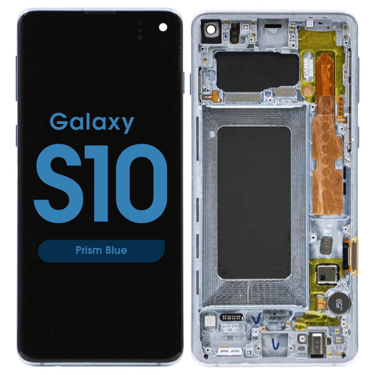 Pantalla OLED con táctil + marco Reacondicionado para Galaxy S10 (G973), Prism Blue