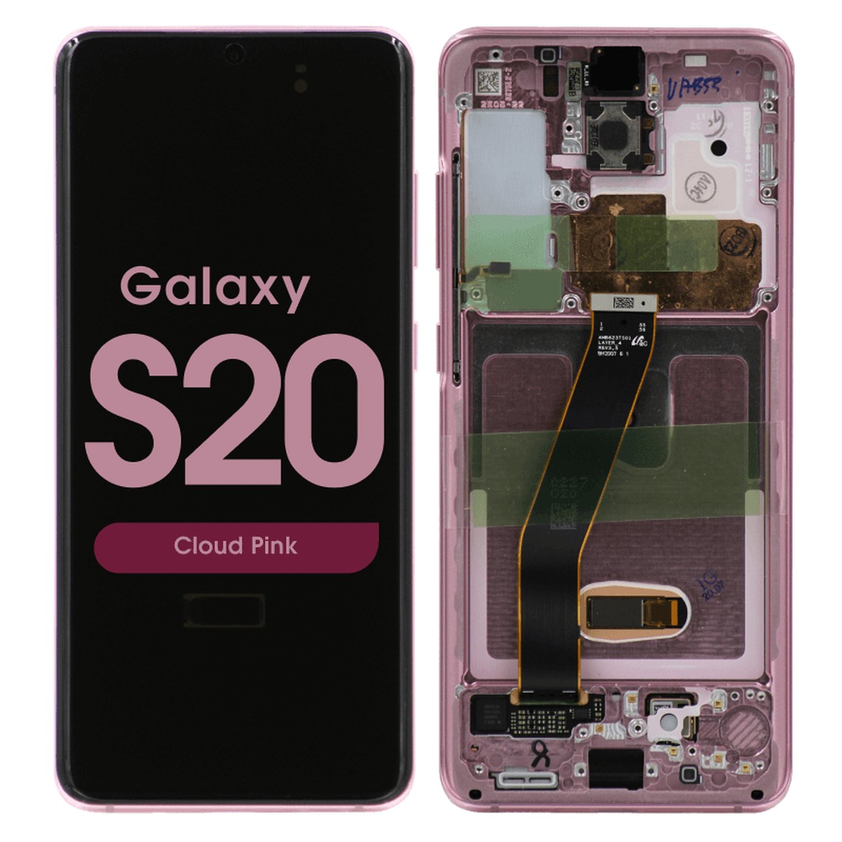 Pantalla OLED con táctil + marco Reacondicionado para Galaxy S20 (G980), Todas las operadoras excepto Verizon 5G UW, Cloud Pink