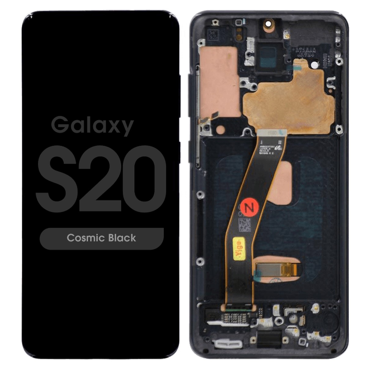 Pantalla OLED con táctil + marco Reacondicionado para Galaxy S20 (G980), Verizon 5G UW, Cosmic Black