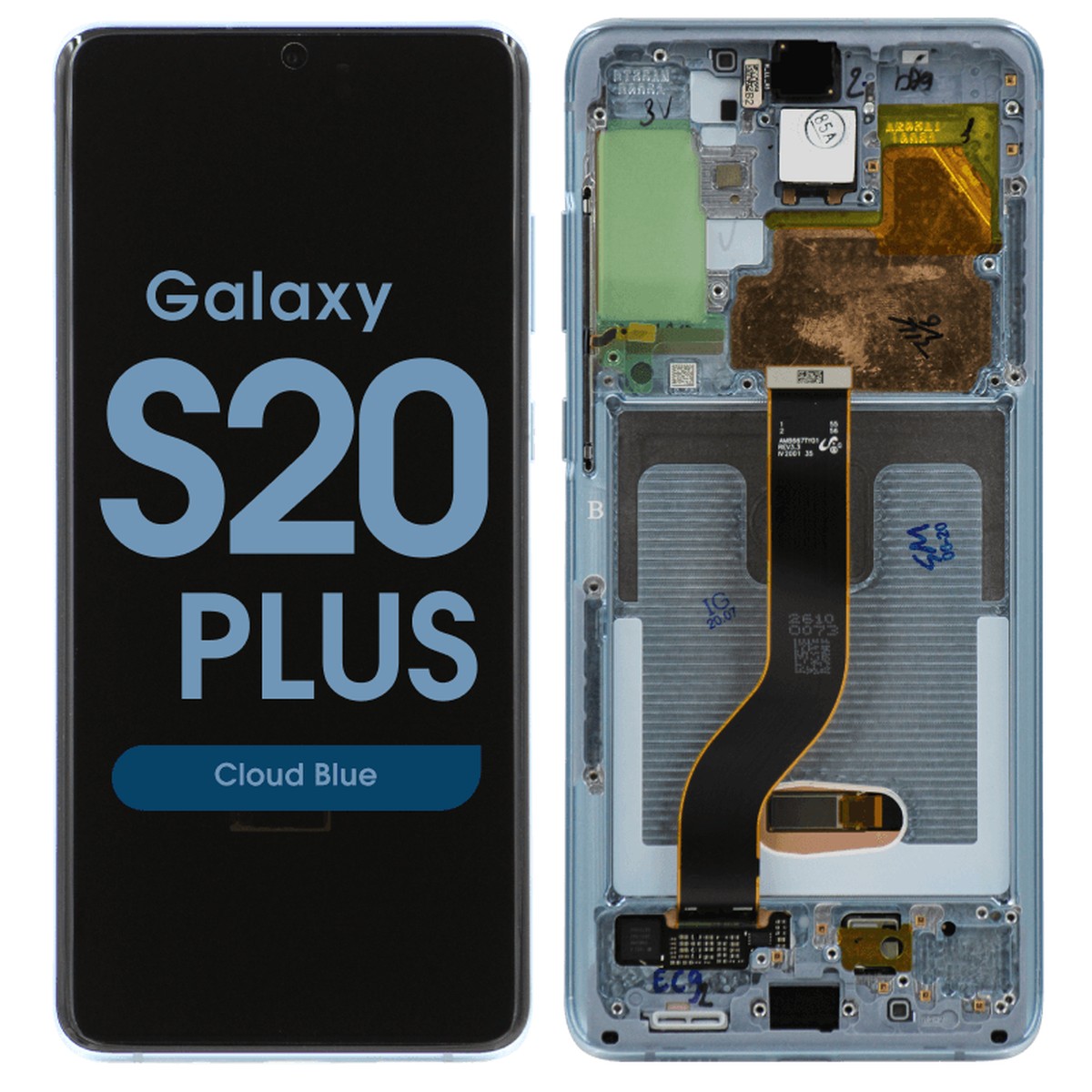 Pantalla OLED con táctil + marco Reacondicionado para Galaxy S20 Plus (G985), Cloud Blue