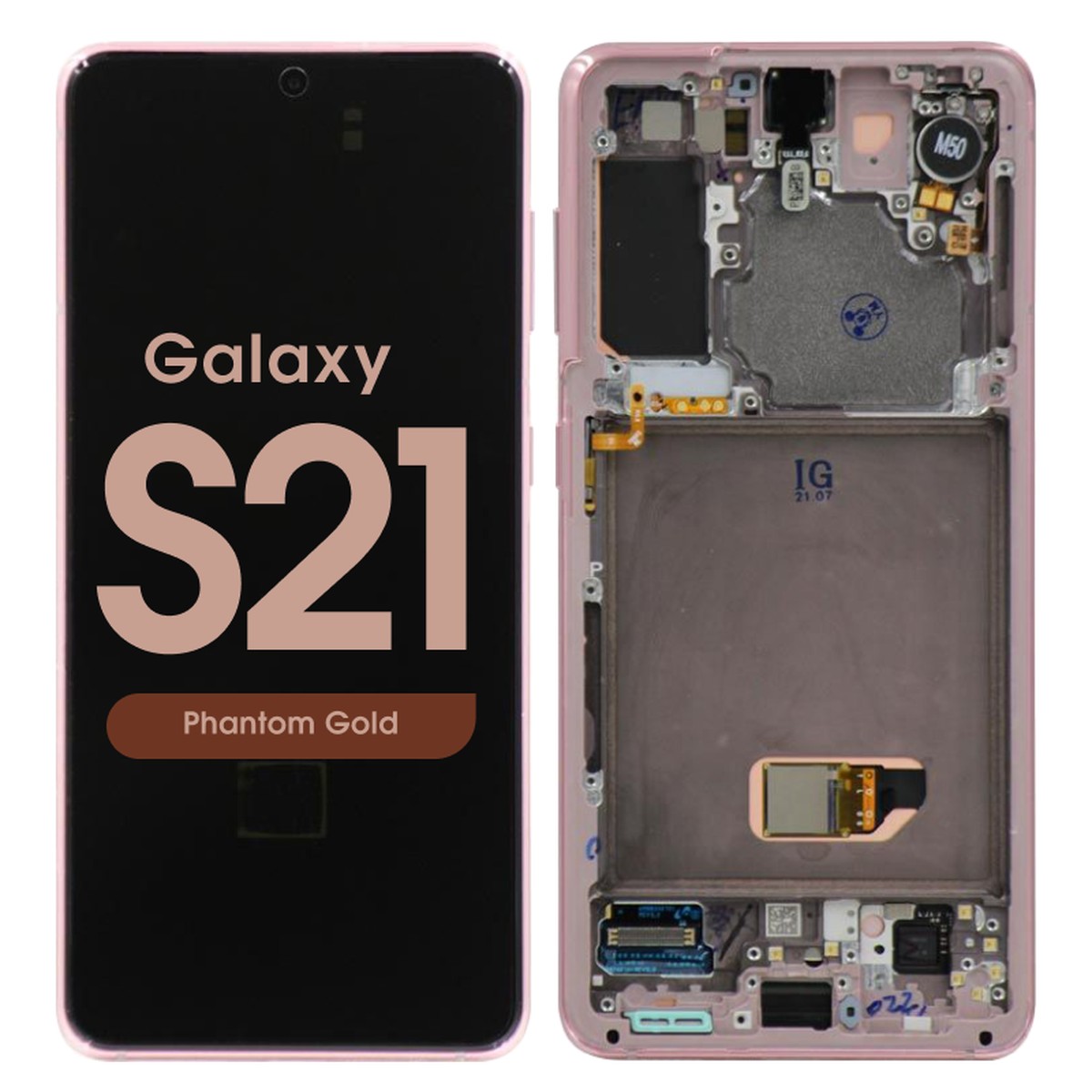 Pantalla OLED con táctil + marco Reacondicionado para Galaxy S21 (G991), Must Transfer Antenna for Verizon / Phantom Pink