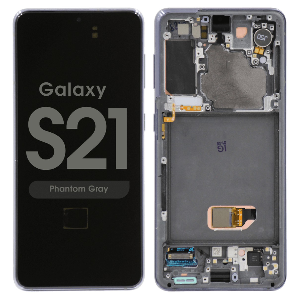 Pantalla OLED con táctil + marco Reacondicionado para Galaxy S21 (G991), Must Transfer Antenna for Verizon / Phantom Gray