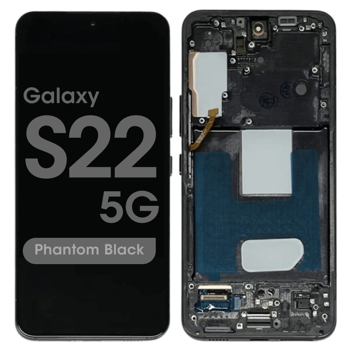 Pantalla OLED con táctil + marco Reacondicionado para Galaxy S22 5G (S901), Versión US, Phantom Black