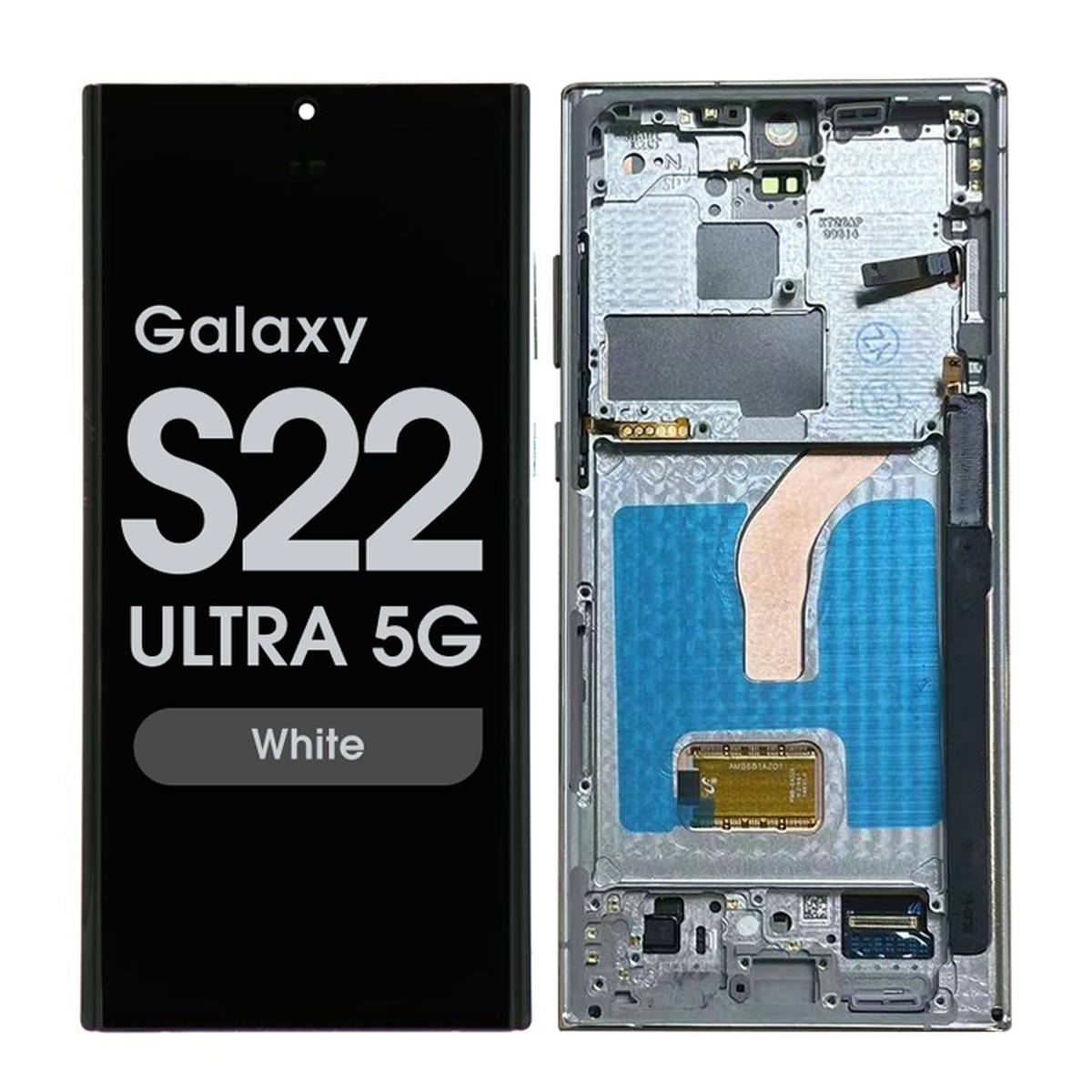 Pantalla OLED con táctil + marco Reacondicionado para Galaxy S22 Ultra 5G (S908U), Versión US, White