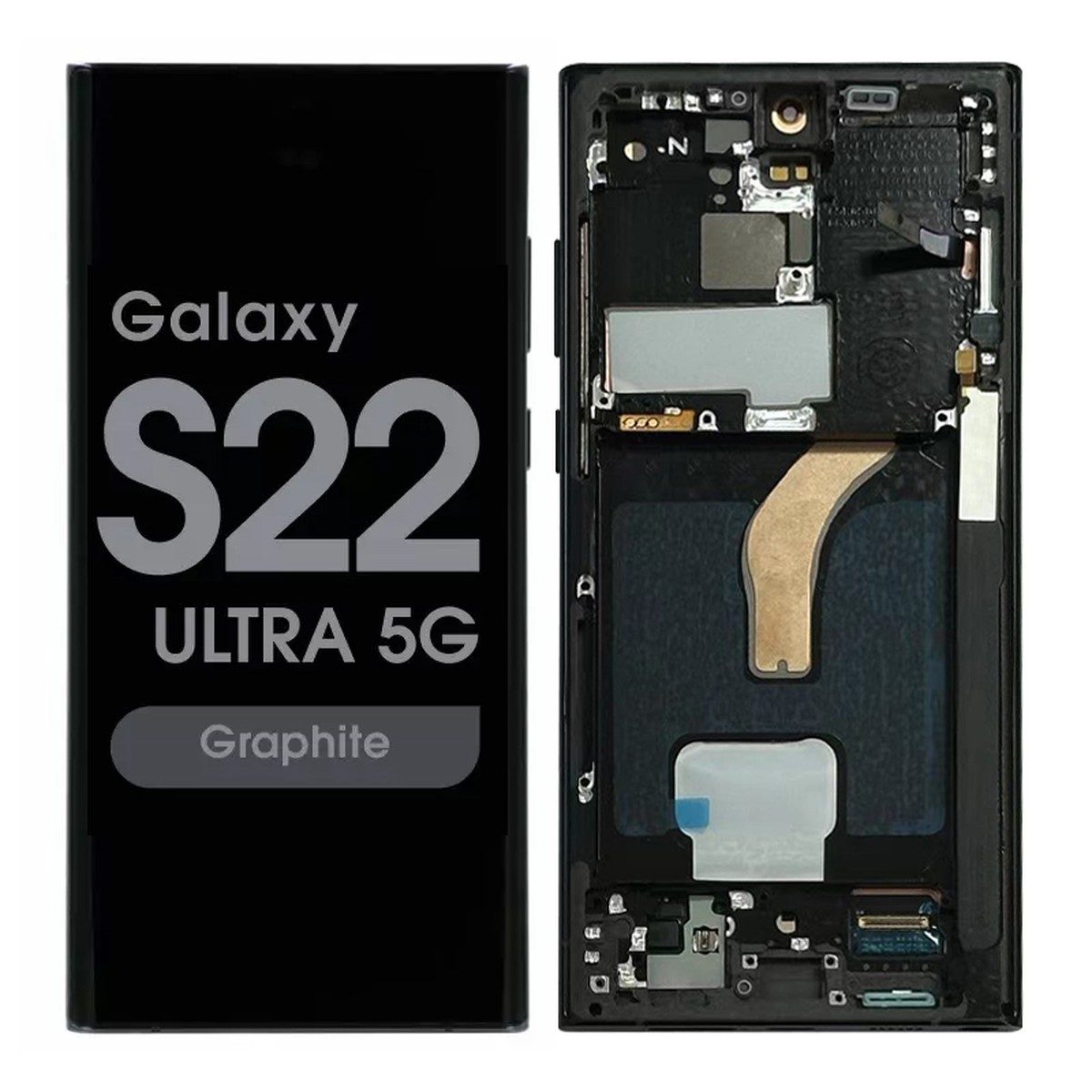 Pantalla OLED con táctil + marco Reacondicionado para Galaxy S22 Ultra 5G (S908U), Versión US, Graphite