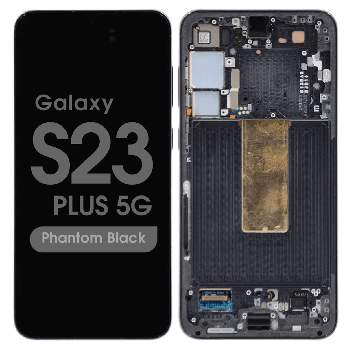 Pantalla OLED con táctil + marco Reacondicionado para Galaxy S23 Plus 5G (S916), Versión US / Internacional, Phantom Black