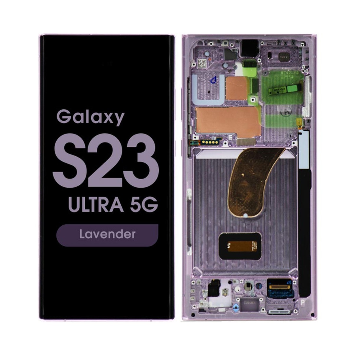 Pantalla OLED con táctil + marco Reacondicionado para Galaxy S23 Ultra 5G (S918), Versión US / Internacional, Lavender