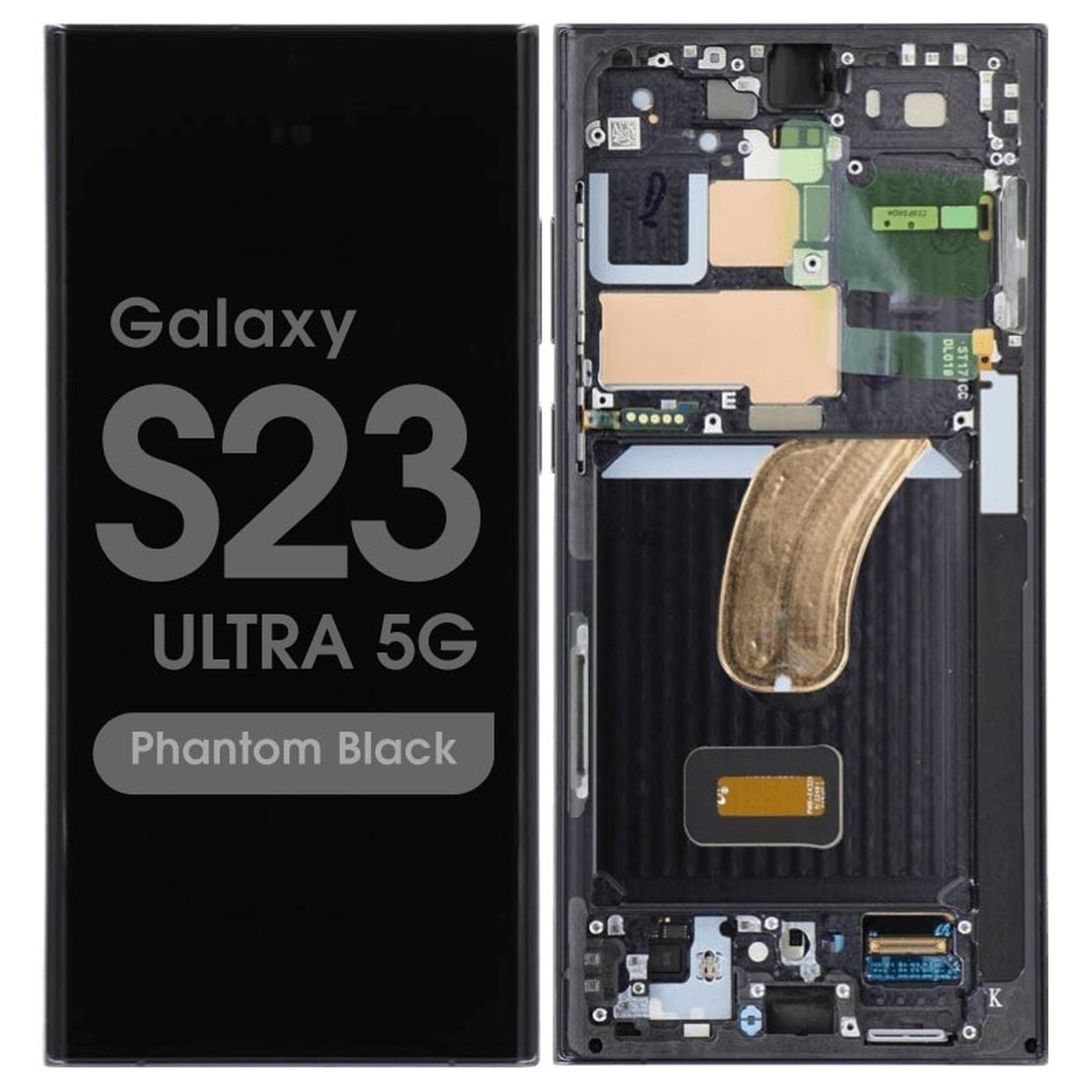 Pantalla OLED con táctil + marco Reacondicionado para Galaxy S23 Ultra 5G (S918), Versión US / Internacional, Phantom Black