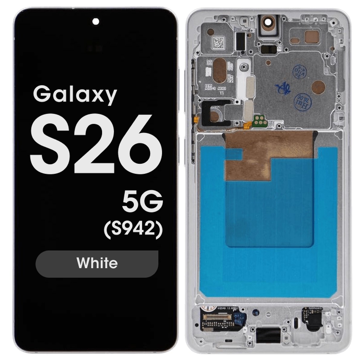 Pantalla OLED con táctil + marco Reacondicionado para Galaxy S26 5G (S942), Versión US / Internacional, White