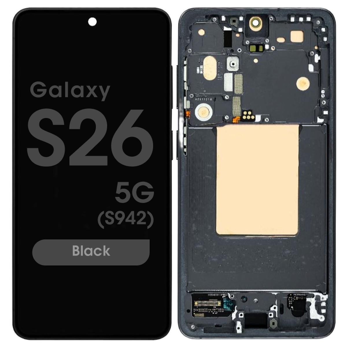 Pantalla OLED con táctil + marco Reacondicionado para Galaxy S26 5G (S942), Versión US / Internacional, Black