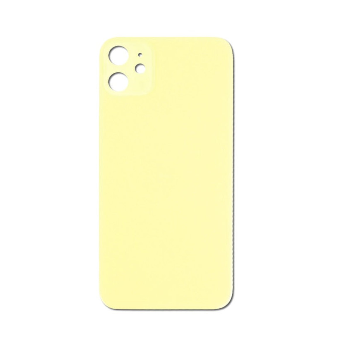 Cristal trasero con adhesivo para iPhone 11, amarillo (orificio grande de cámara)