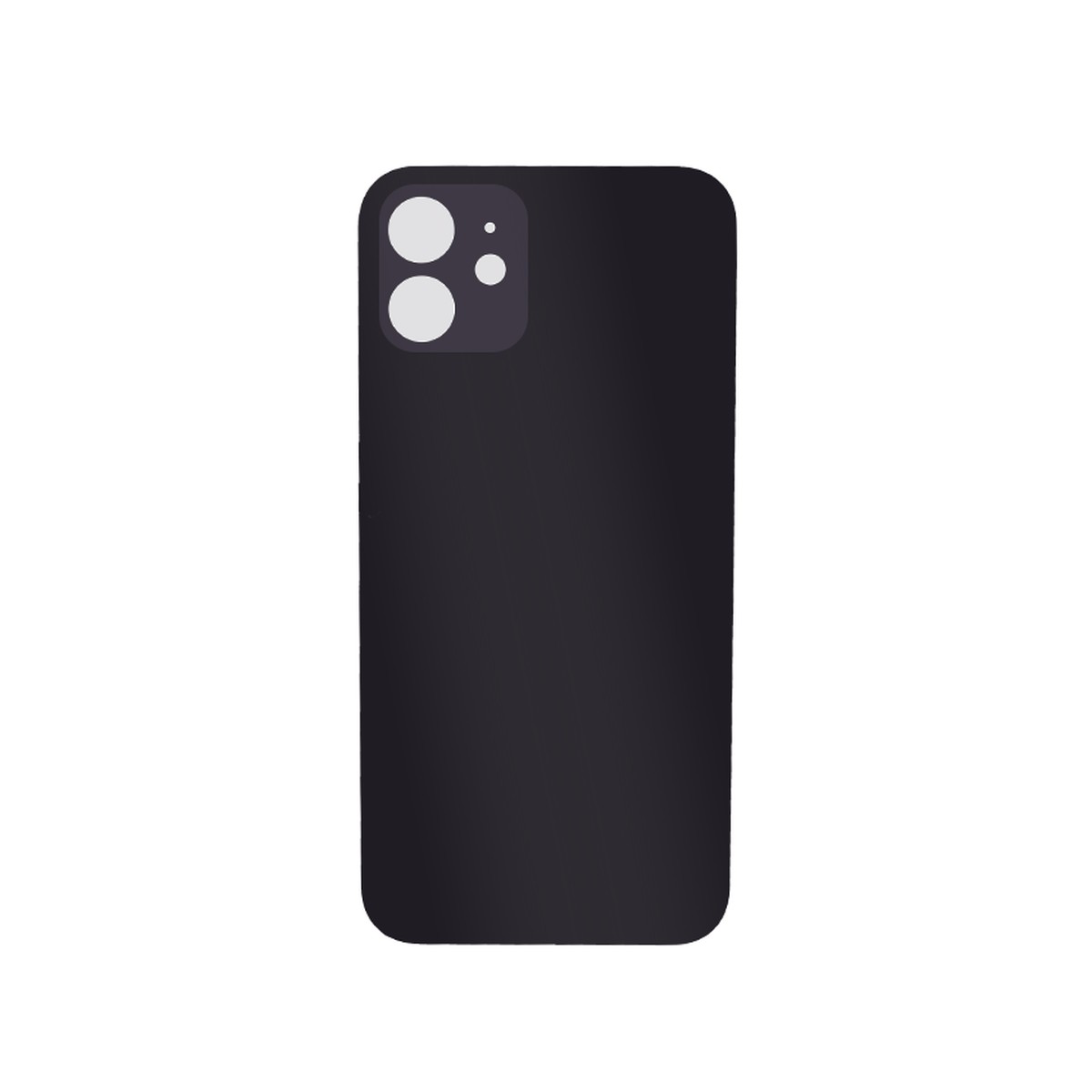 Cristal trasero con adhesivo para iPhone 12, negro (orificio grande de cámara) — imagen 2