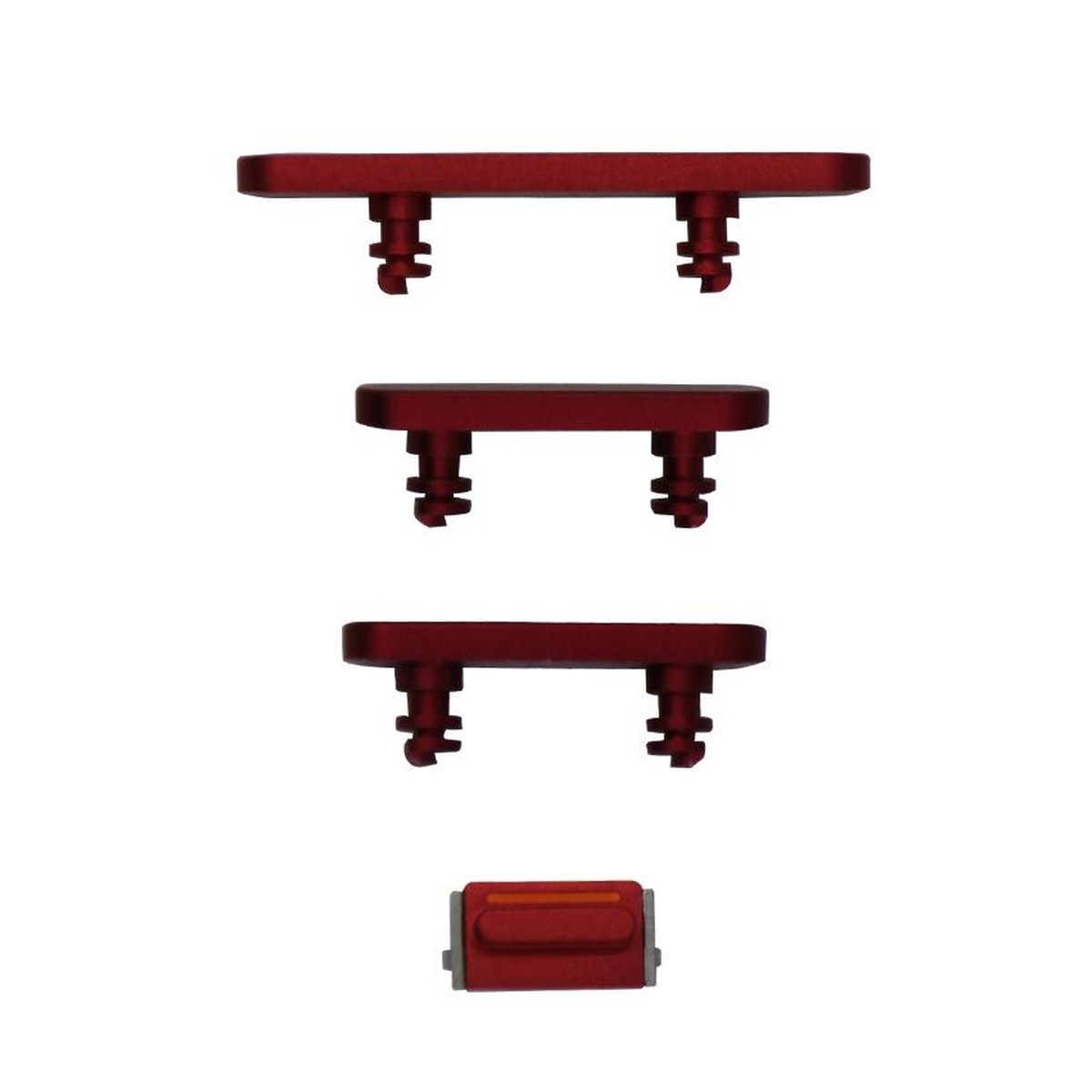 Juego de botones rígidos para iPhone 12, rojo (volumen, encendido, silencio)