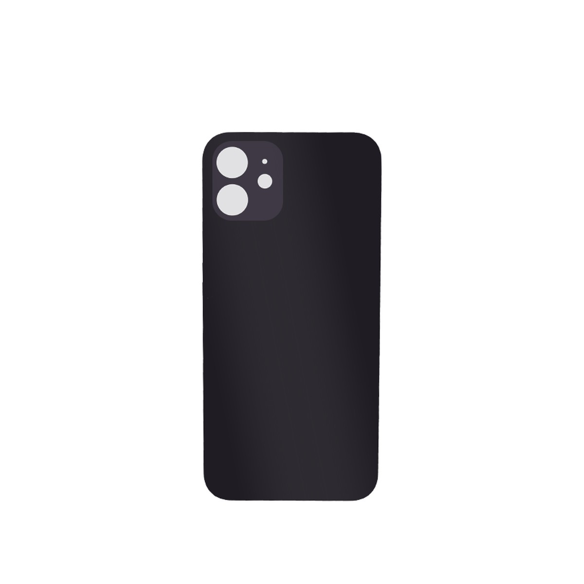 Cristal trasero con adhesivo para iPhone 12 Mini, negro (orificio grande de cámara) — imagen 2